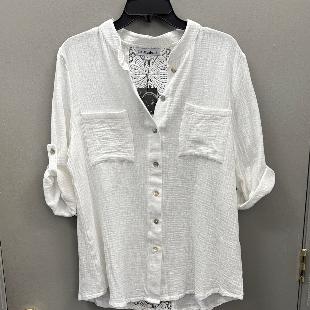 White Button-Up Women's Top